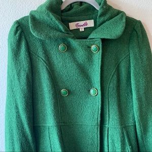 Francesca’s Button Front Green Coat